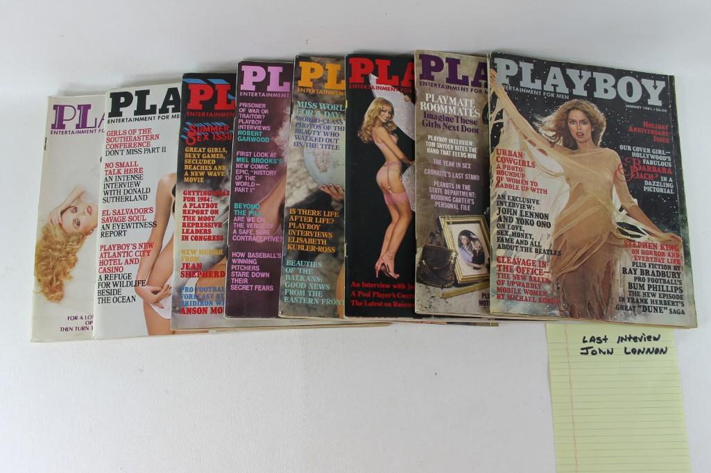 Lot of 8 Playboy Magazines from 1981 and 1982: Lot of 8 Playboy Magazines from 1981 and 1982 Includes January 1981 with the last John Lennon Interview 