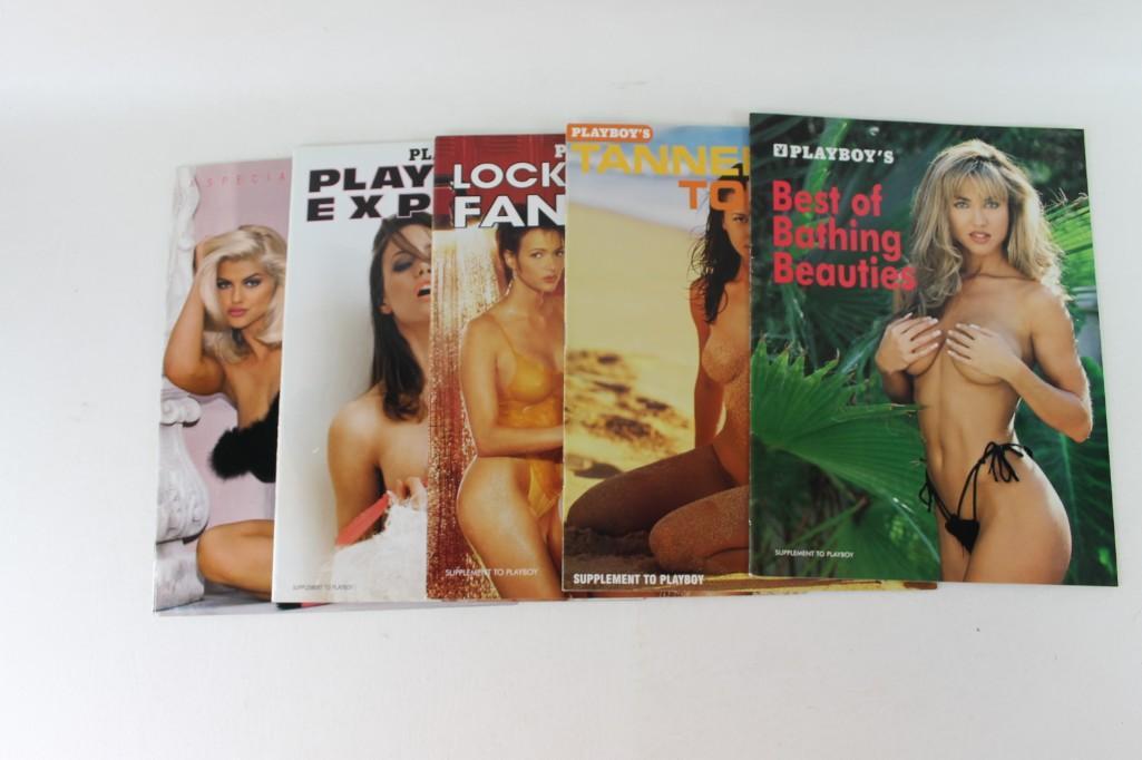 Lot of 5 Playboy Magazine supplements: Lot of 5 Playboy Magazine supplements Includes Best of Bathing Beauties, Tanned and Topless, Locker Room Fantasies, Playmates Exposed and Centerfold Sensations