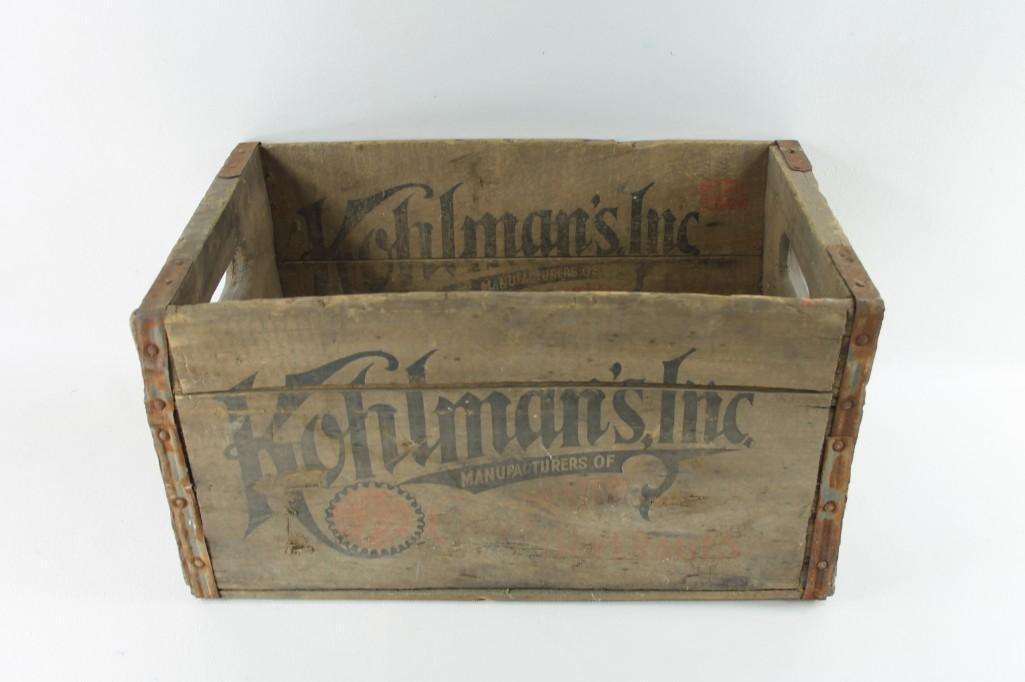 Vintage Kohlman's Inc. 7up Wooden Crate: Vintage Kohlman's Inc. 7up Wooden Crate