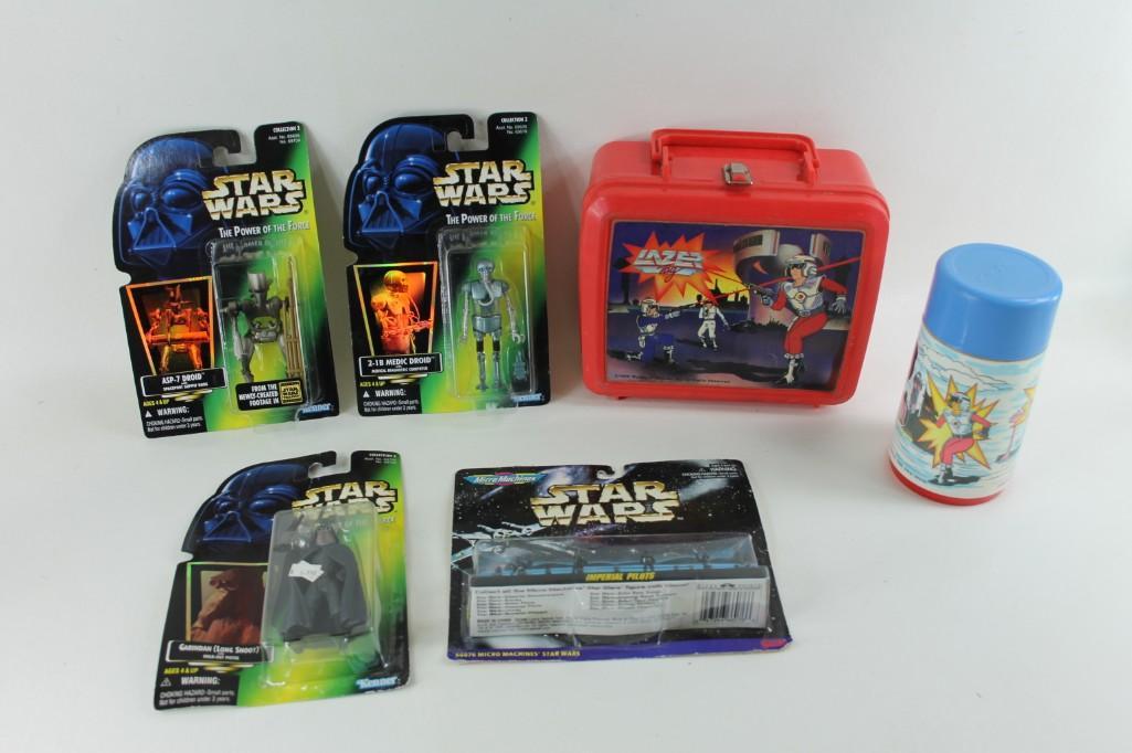 Star Wars Action Figures and Lazer Tag Lunch Box with (1 of 5)