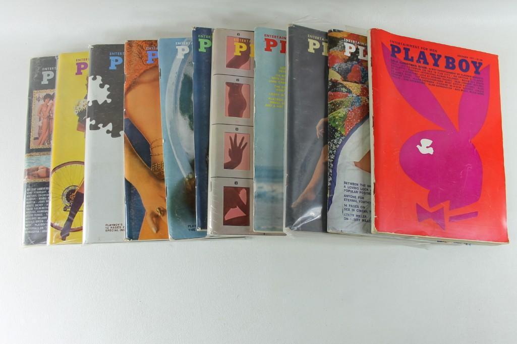 Lot of 11 Playboy Magazines from 1971: Lot of 11 Playboy Magazines from 1971