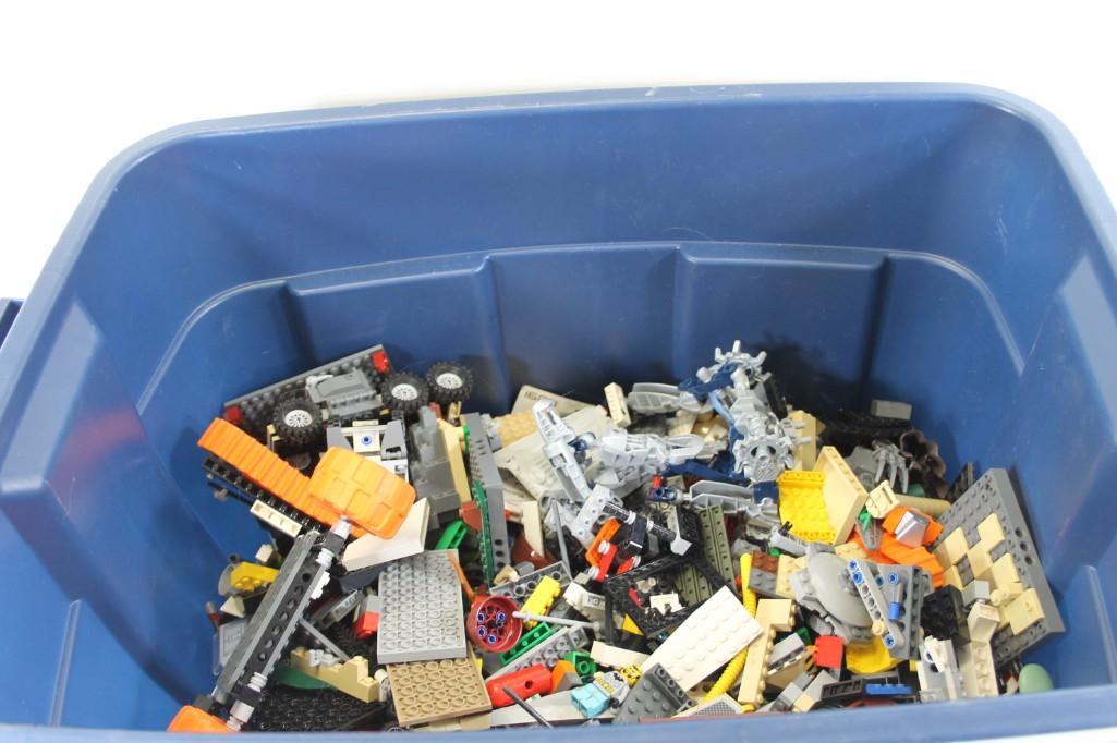 Large bin of Legos: Large bin of Lego's. Lots of them. It probably has the parts you are missing to finish your creation.