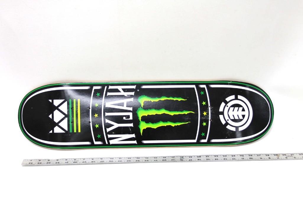 Nyjah Huston Skateboard Platform with Monster Energy: Nyjah Huston Skateboard Deck or Platform with Monster Energy Drink Logo Conscious by Nature