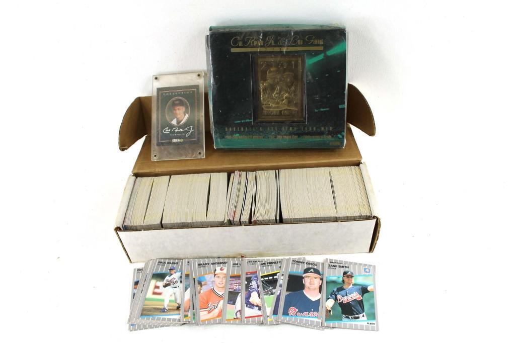 Sports Card Lot incl Cal Ripken Jr & Lou Gehrig 23 KT: Sports Card Lot incl Cal Ripken Jr & Lou Gehrig 23 KT Gold Trading Card