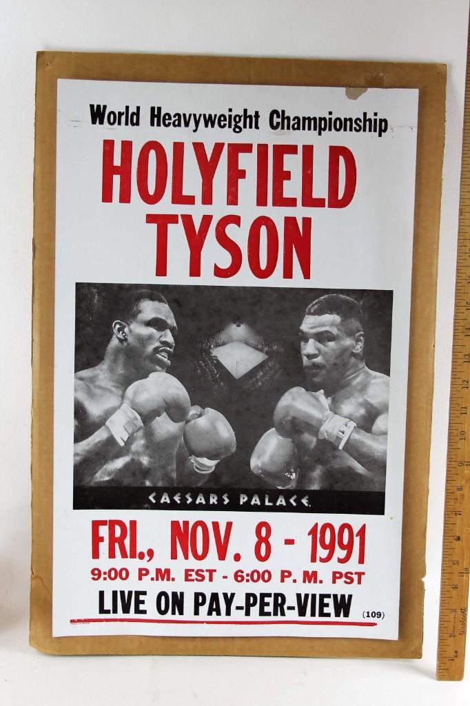 Holyfield Tyson World Heavyweight Championship Poster: Evander Holyfield vs Mike Tyson World Heavyweight Championship Poster Caesars Palace Nov 8, 1991