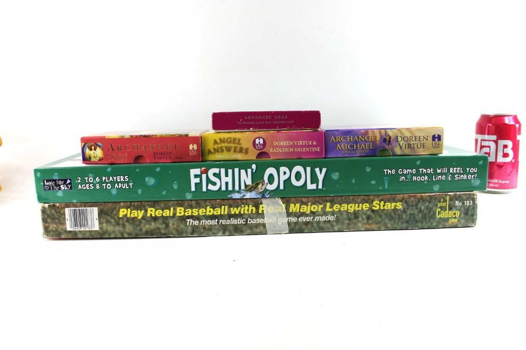 Lot of Board Games incl Fishin Opoly , Angel Answers: Lot of Board Games incl Fishin Opoly , Angel Answers Cards , etc Condition: Not checked for completeness