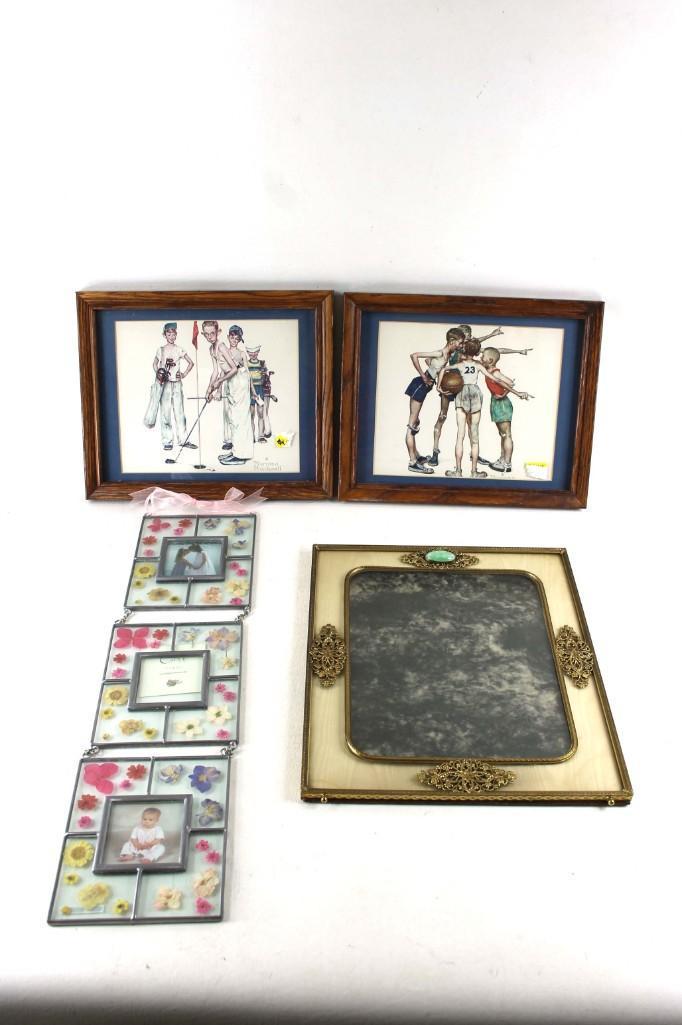Lot of Norman Rockwell Prints and Picture Frames: Lot of Norman Rockwell Prints and Picture Frames