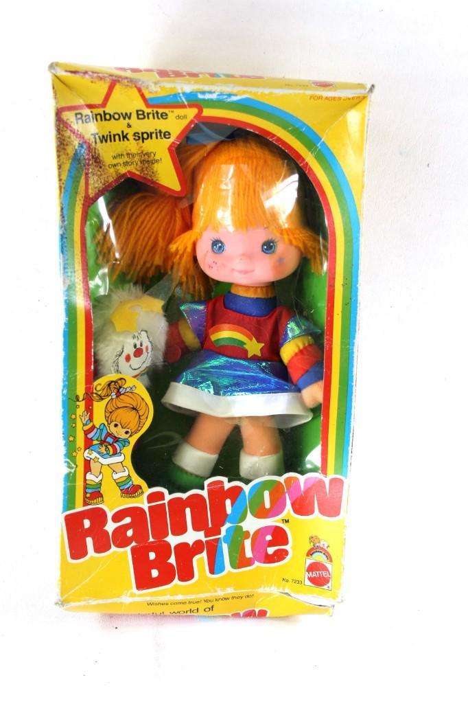 Rainbow Brite Doll with Twink Sprite with Original Box: Rainbow Brite Doll with Twink Sprite with Original Box Condition Box is included but has damage , Doll has a bit of a scratch on her face