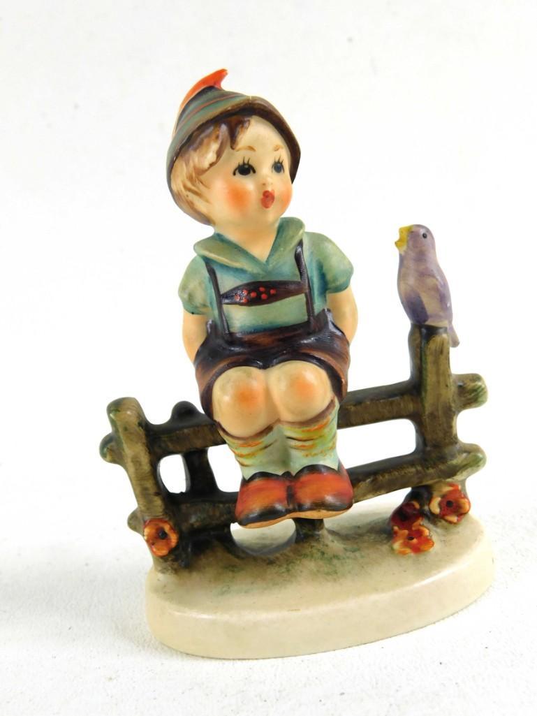 1938 MJ Hummel Wayside Harmony Figurine Goebel W: 1938 MJ Hummel Wayside Harmony Figurine Goebel W Germany 111 3/0 Condition: Has a small place on his back on his suspender where the paint has flaked off