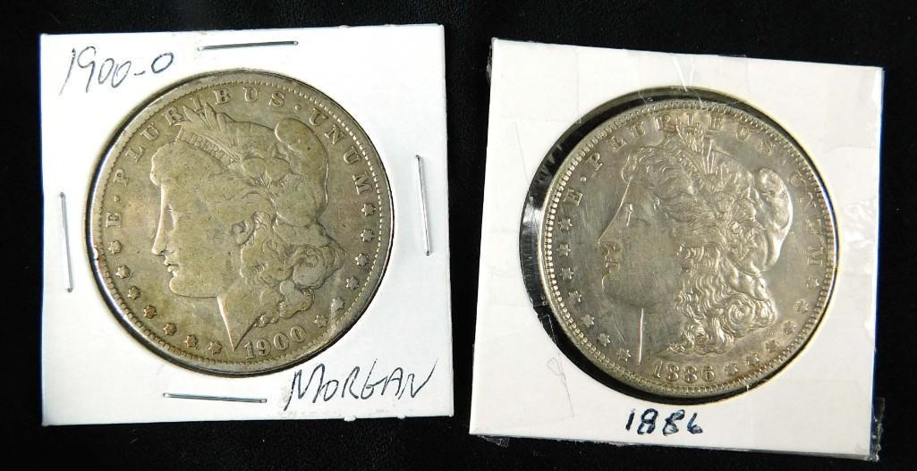 1886-P Morgan Dollar and a 1900-O Morgan Dollar (1 of 2)