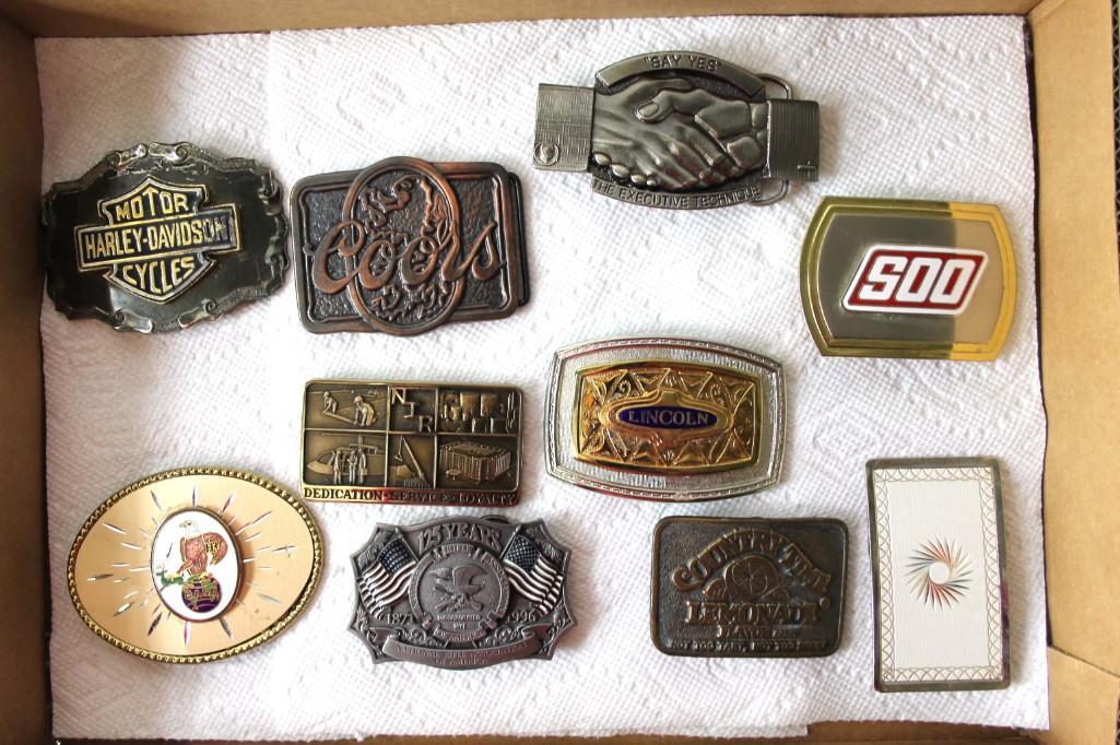 Lot of Belt Buckles incl Harley Davidson , Coors , (1 of 3)