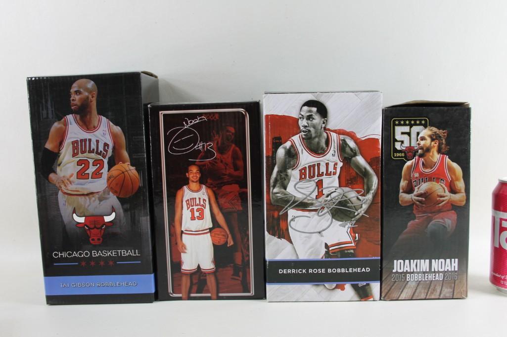 Lot of 4 Bobbleheads incl Taj Gibson , Derrick Rose , (1 of 2)