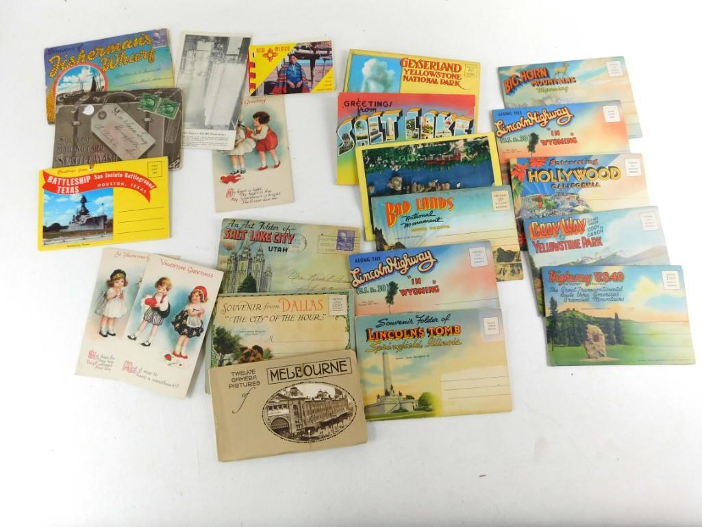 Lot of Vintage Post Cards incl Linen Most are in Folios (1 of 2)