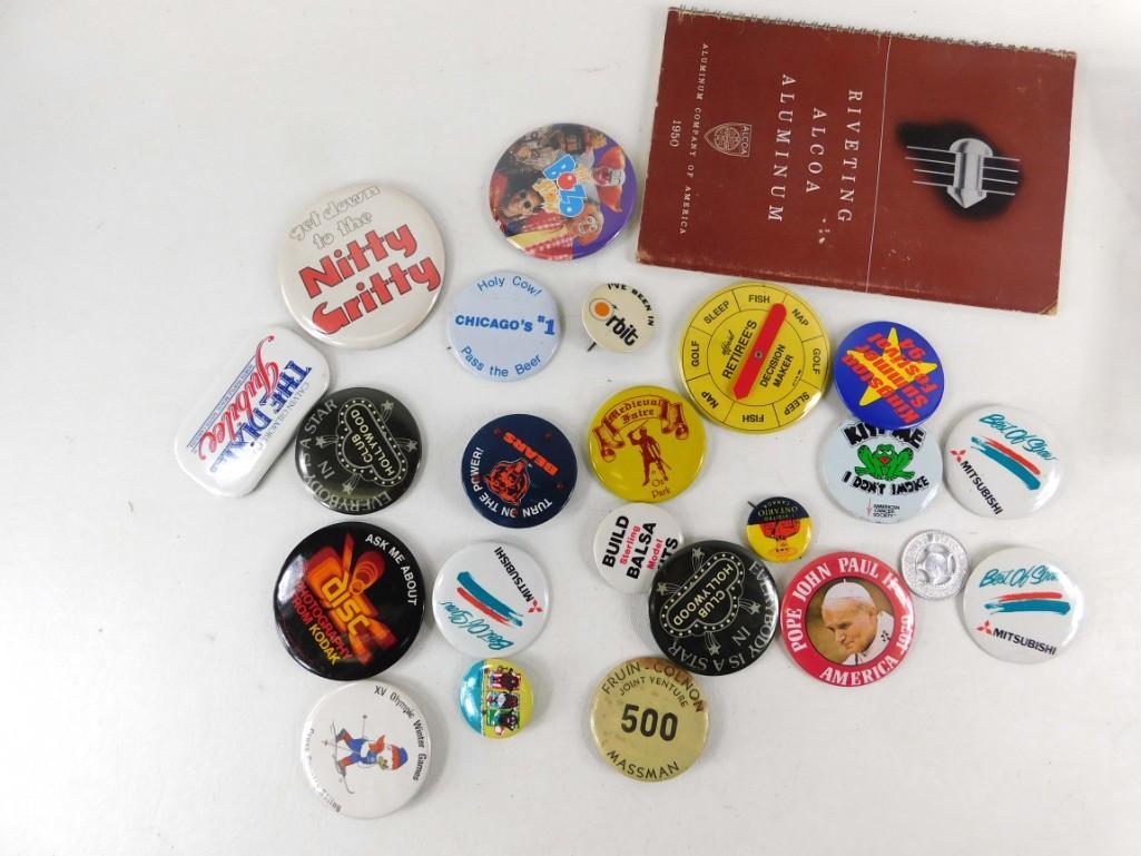 Lot of Vintage Pin Back Buttons (1 of 2)