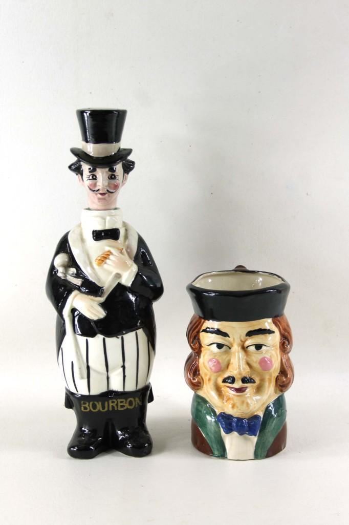 Vintage Bourbon Decanter that Looks like a Butler and a (1 of 3)