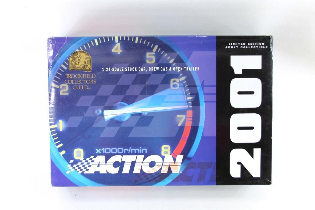 2001 Dale Earnhardt 1:24 Scale Stock Car , Crew Cab ,: 2001 Dale Earnhardt 1:24 Scale Stock Car , Crew Cab , and Open Trailer in Original Box