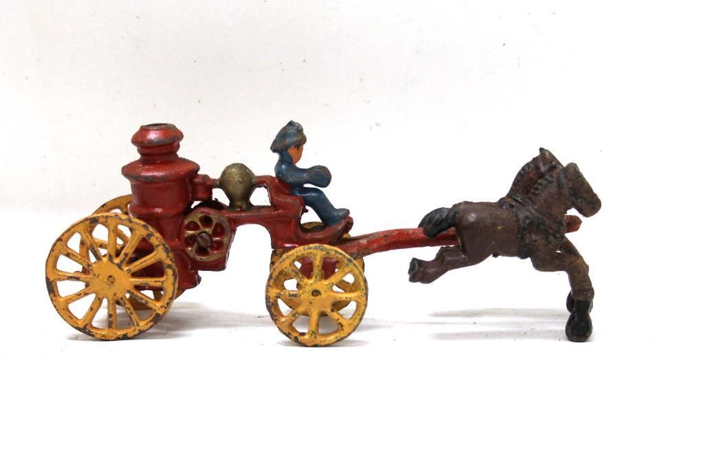 Cast Iron Horse Pulled Firetruck / Fireman Toy (1 of 2)