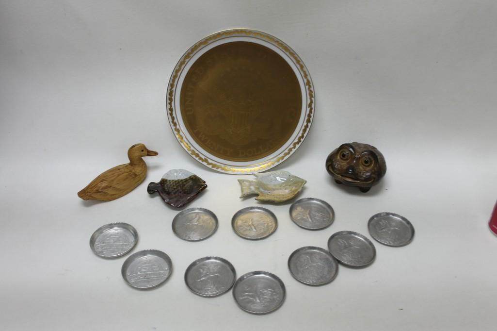 Duck, Fish Spoon rests, Ash Trays, Crazy Frog Bank, US (1 of 5)