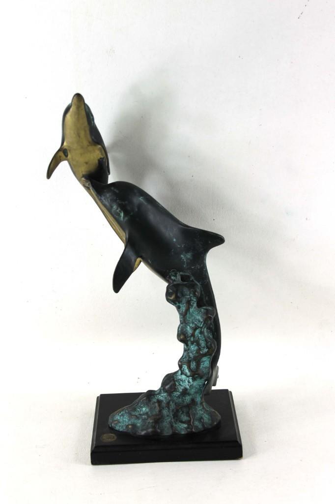 San Pacific International Metal Dolphin Sculpture or (1 of 5)