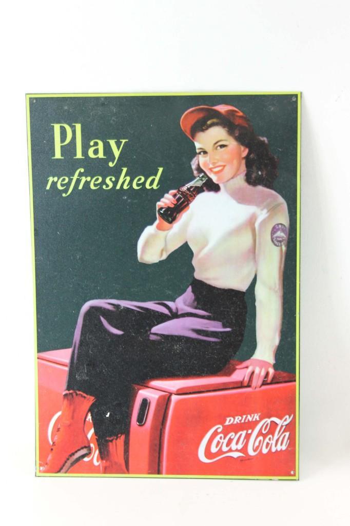 Metal Coca Cola Sign Play Refreshed (1 of 2)