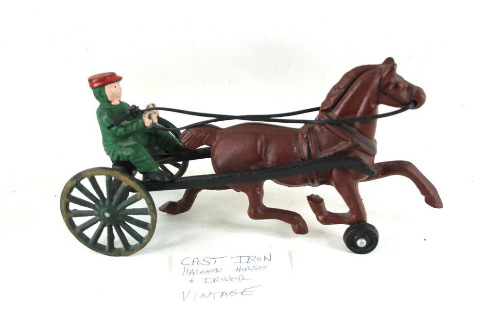 Cast Iron Harness Horse and Driver (1 of 3)