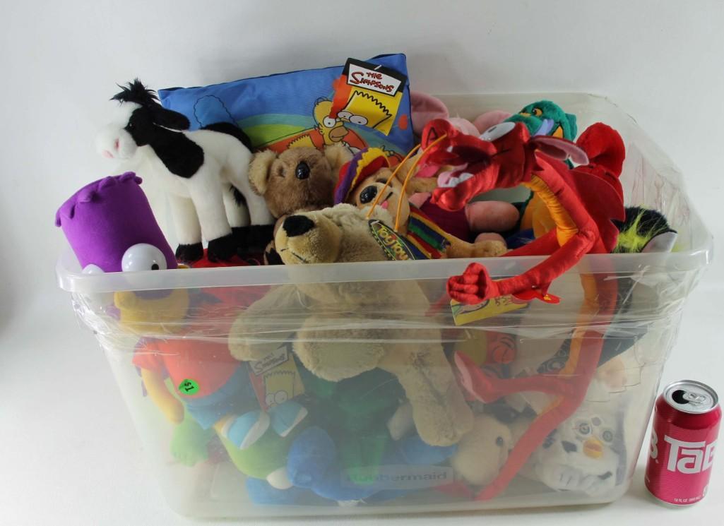 Large Lot of Small Plush Animals incl Furby , Bart (1 of 2)