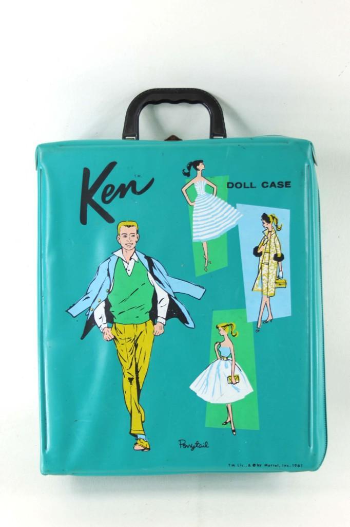 1961 Mattel Barbie Teal or Aqua Pony Tail Ken Case: 1961 Mattel Barbie Teal or Aqua Pony Tail Ken Case