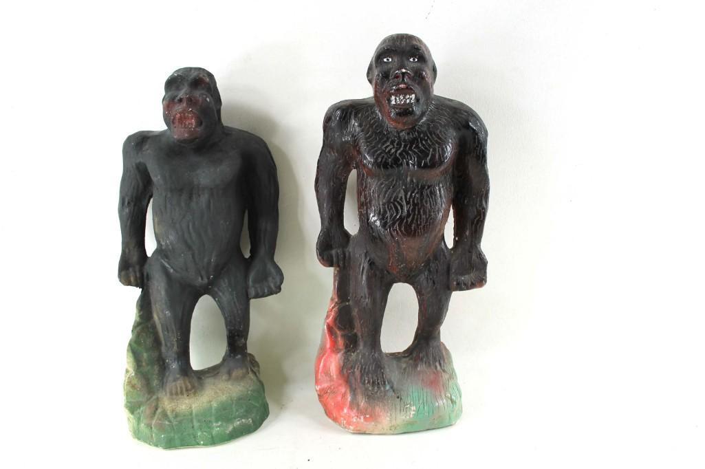 Pair of 1930s Chalk Ware Carnival Prize Statues (1 of 4)