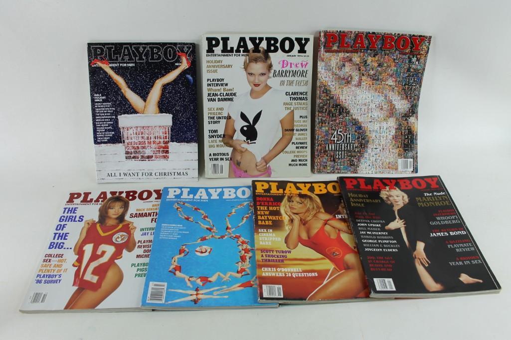 Lot of 7 Playboy Magazines from the 1990's: Lot of 7 Playboy Magazines from the 1990's Includes Marilyn Monroe, Drew Barrymore, 45th anniversary, Baywatch, etc.