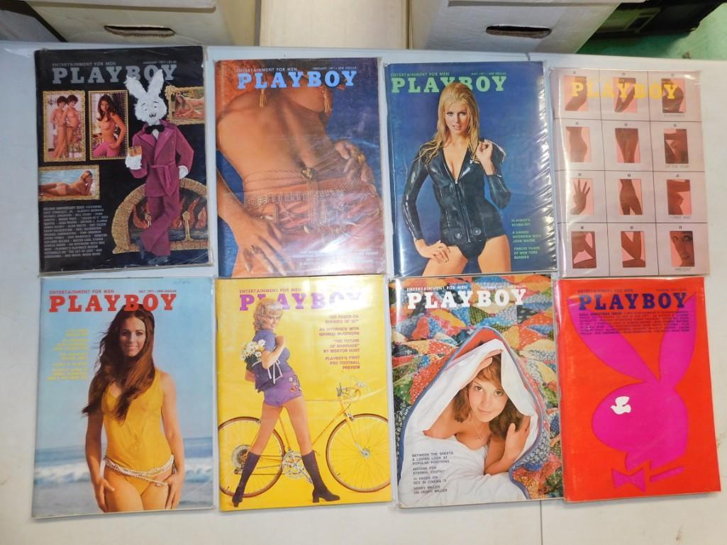 Lot of 8 Playboy Magazines from 1971 (1 of 1)