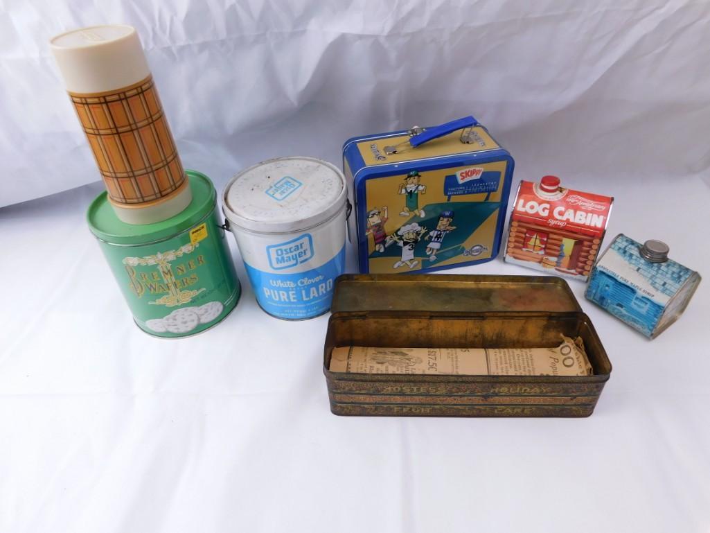 Lot of Vintage Tins and a Thermos (1 of 3)