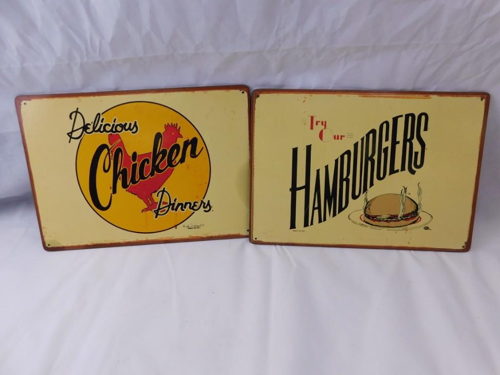 Lot of 2 Food Signs - Delicious Chicken Dinners and Try (1 of 3)