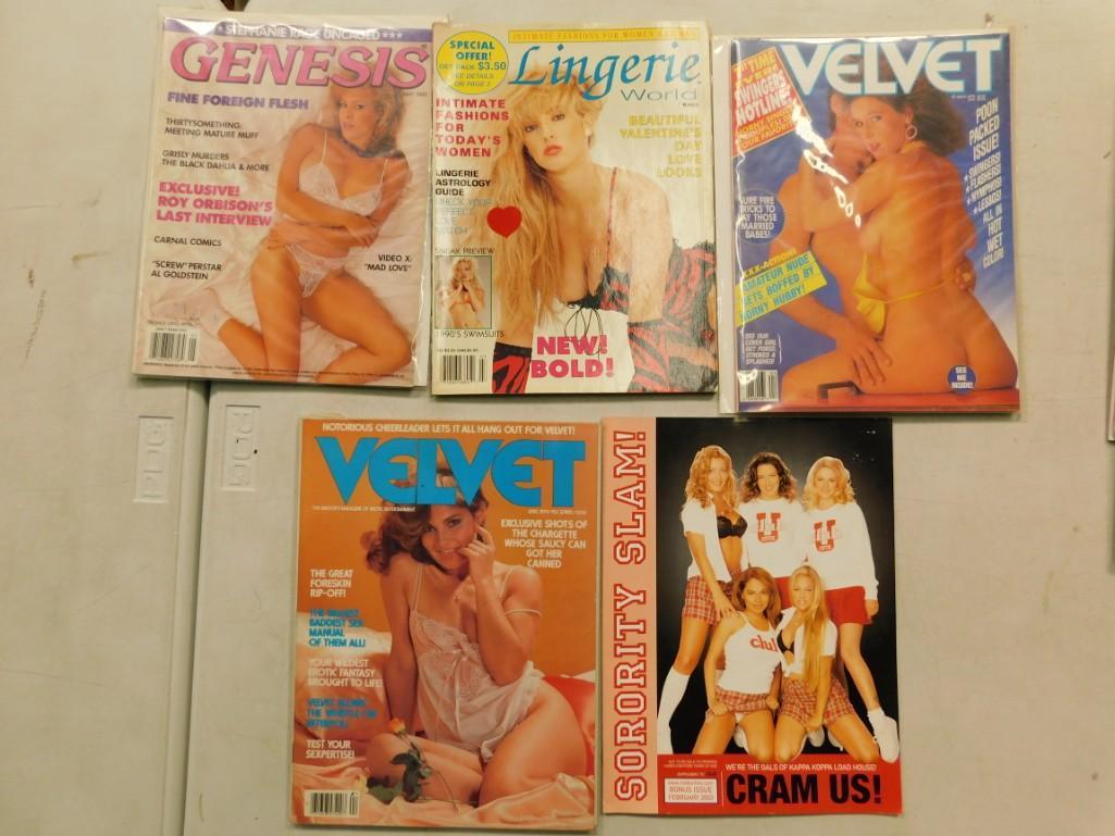 Lot of 5 Adult Magazines Velvet, Genesis, Lingerie (1 of 2)