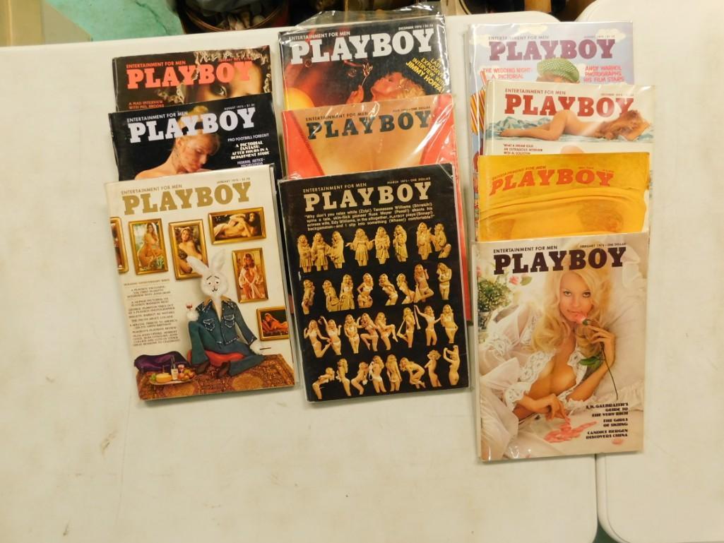 Lot of 10 Playboy Magazines from 1973, 1974 and 1975 (1 of 3)