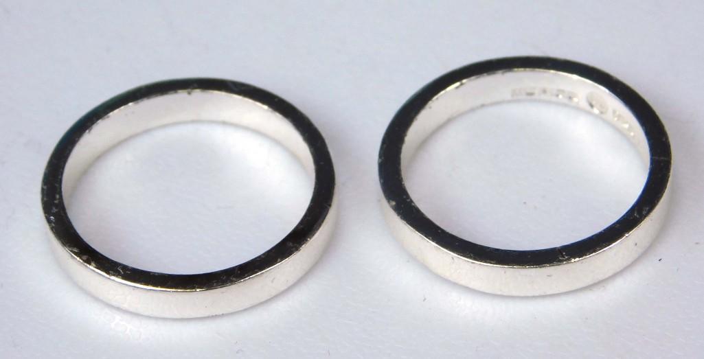 Lot of 2 Sterling Silver Rings or Wedding Bands: Lot of 2 Sterling Silver Rings or Wedding Bands