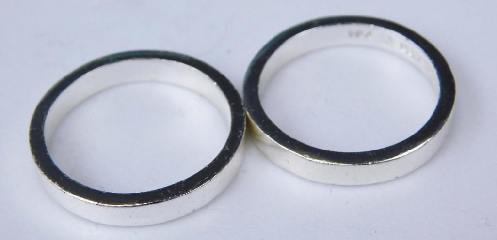 Pair of Sterling Silver Rings or Wedding Bands: Pair of Sterling Silver Rings or Wedding Bands