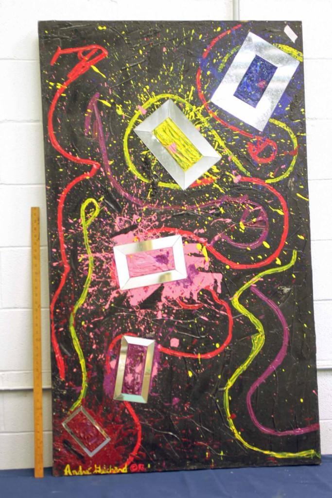 Andre Guichard Multi Media Abstract Painting on Canvas (1 of 4)
