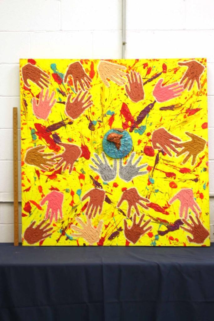 Andre Guichard Abstract Mixed Media Oil on Canvas (1 of 6)