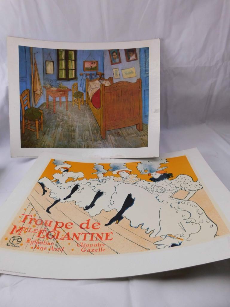 Lot of 2 Art Works Art Teaching Prints incl Van Gogh (1 of 10)