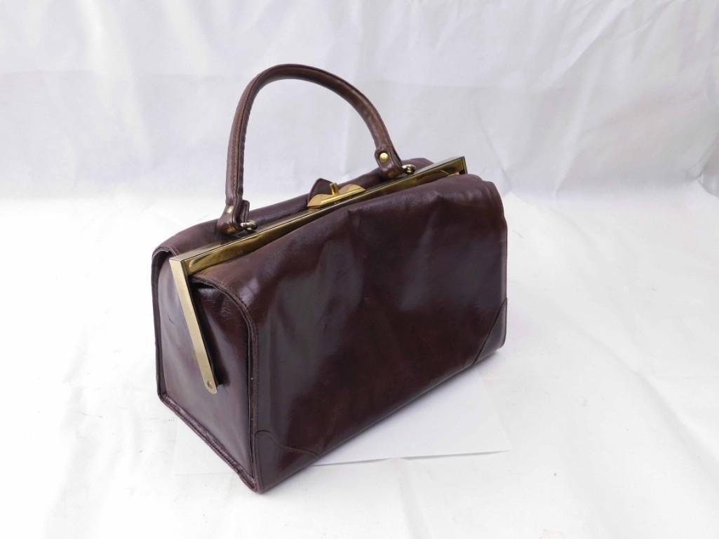 Vintage Small Leather Doctor's Bag or Purse (1 of 5)