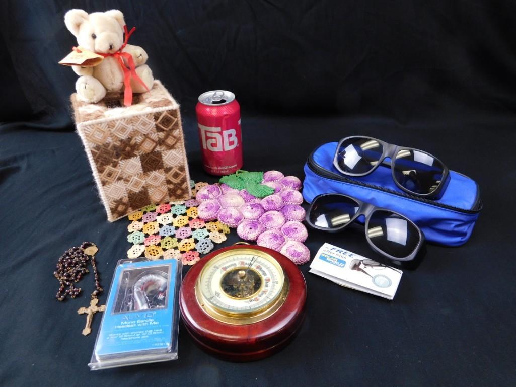 Misc Lot Tissue Holder, Barometer, Sunglasses, stuffed (1 of 4)