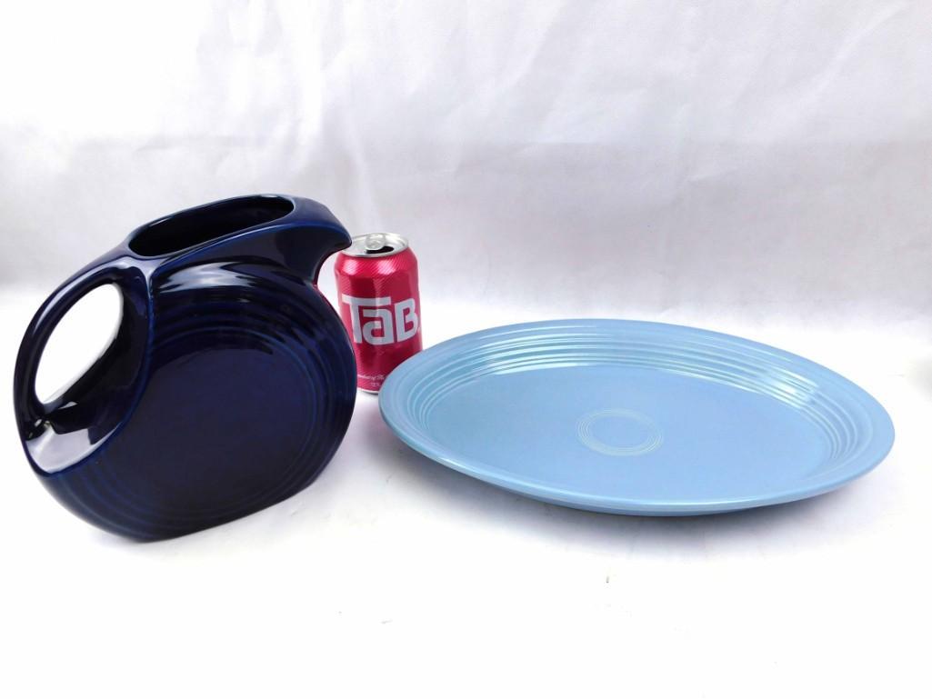 Fiestaware Pitcher and Platter (1 of 4)