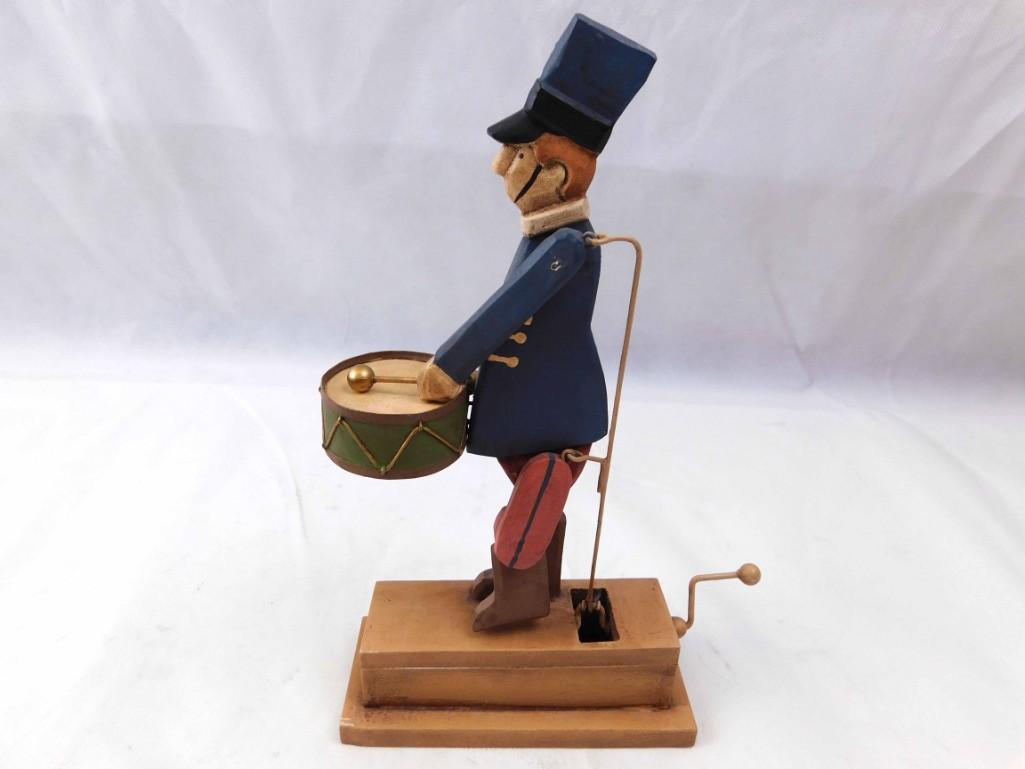 Wooden Crank Toy Drummer: Wooden Crank Toy Drummer . He moves when you turn the crank