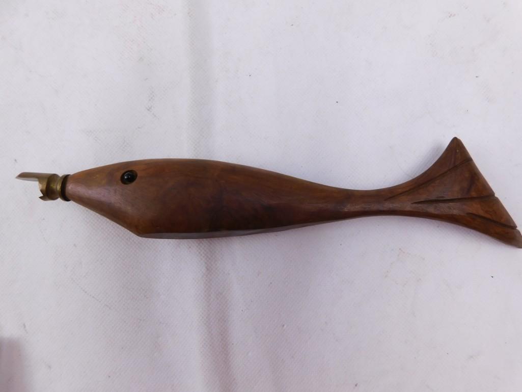 Vintage Wooden Fish Bottle Opener: Vintage Wooden Fish Bottle Opener Pull one of these out when opening a bottle of beer while fishing and you'll be in heaven.
