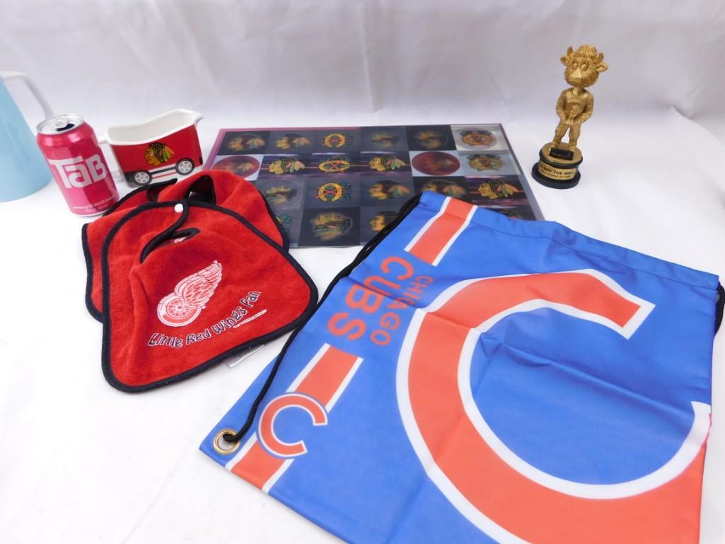 Misc. Sports Lot Cubs Banner, Black Hawks, Benny the (1 of 5)