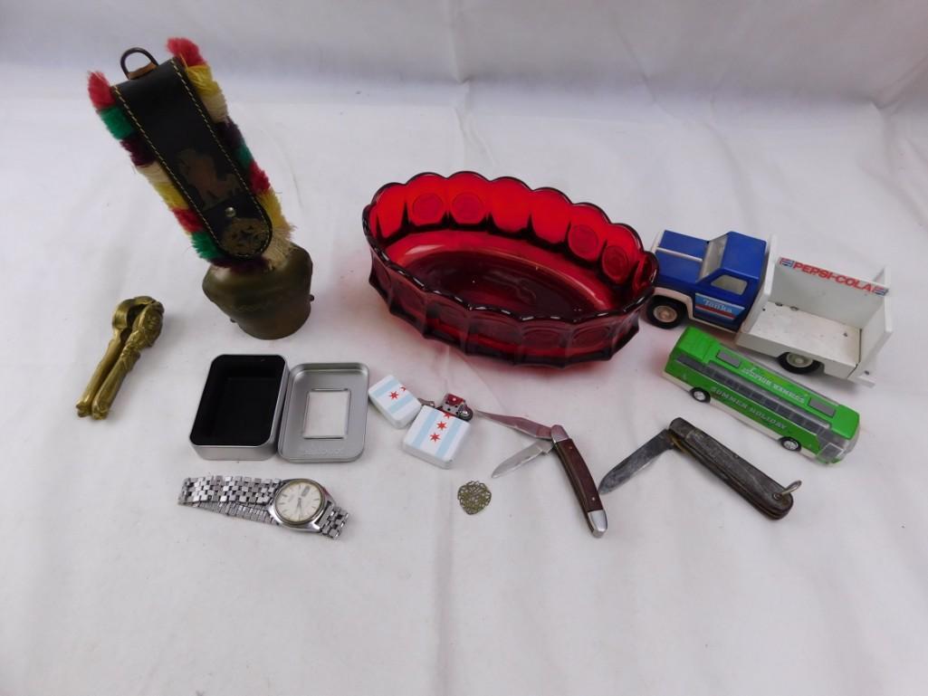 Misc. Lot Tonka Truck, Pocket Knives, Chicago Lighter, (1 of 4)