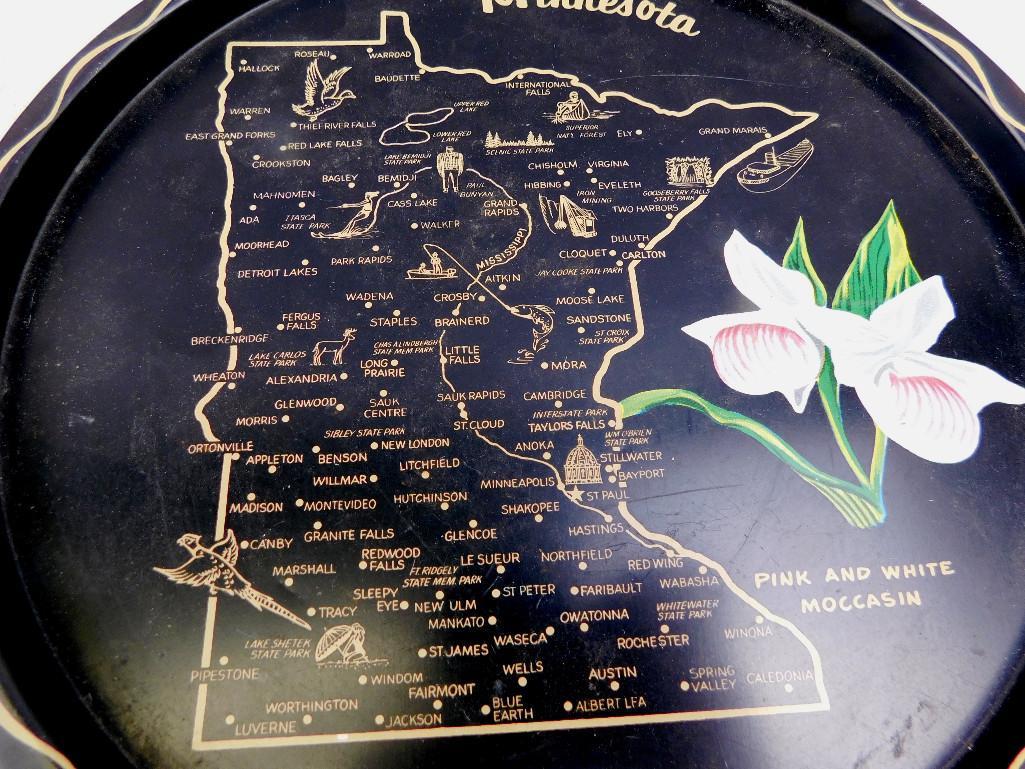 Minnesota Tray & A Bowl Made From a Phonograph Record: Minnesota Tray & A Bowl Made From a Phonograph Record