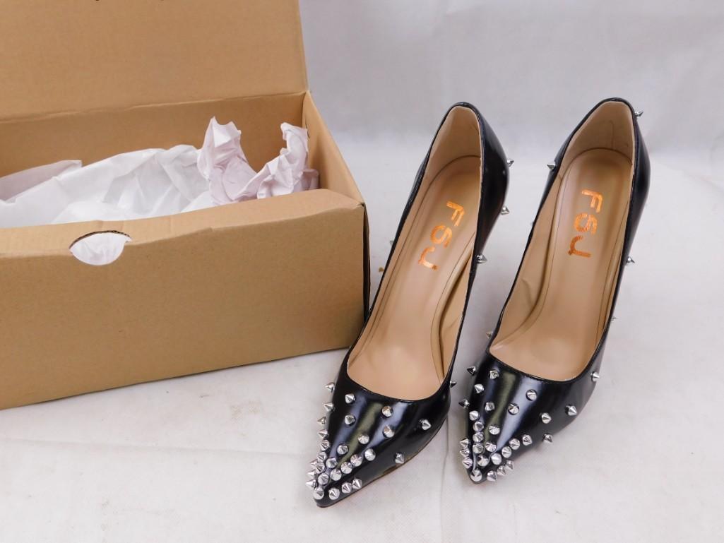 Pair of FSJ Studded Women's High Heel Dress Shoes New: Pair of New FSJ Studded Women's Dress Heels New Size 7