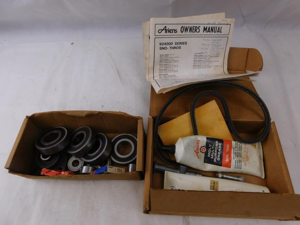 Misc Tool lot including Bearings and some sort of belt: Misc Tool lot including Bearings and some sort of belt changing kit