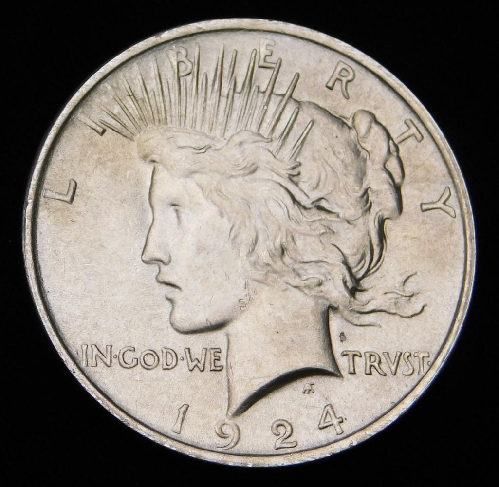 AU 1924-P Silver Peace Dollar (1 of 2)